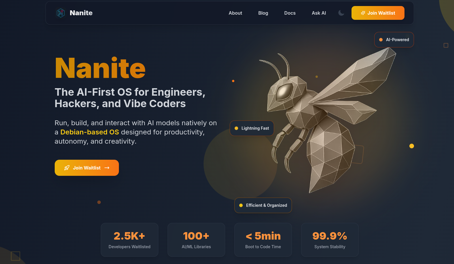 Nanite - Linux Distribution for AI/ML Engineers - A Debian-based AI OS optimized for AI/ML workflows...